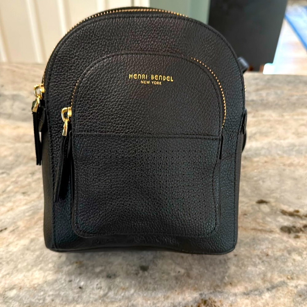 HENRI BENDEL Mini Pebbled Leather Influencer Convertible Iconic Backpack…
